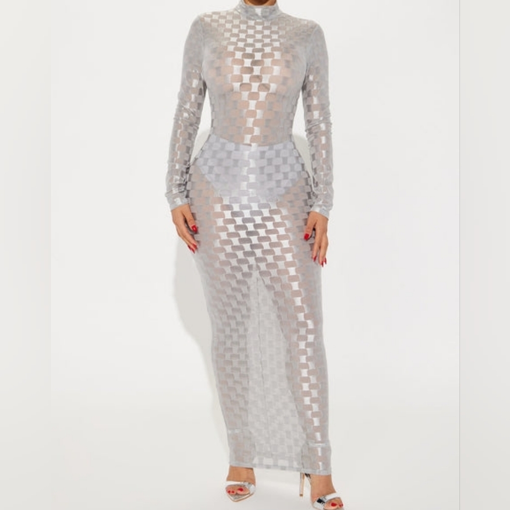 Checkmate Checkered Maxi Dress - Picture 1 of 5